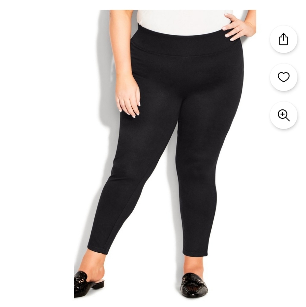 NWOT - Avenue Ponte Black Wide Comfort Waist Pull-On Sz.30 (4x/5x) - Picture 8 of 8